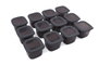 Hermia Set de 12 Cajas de Almacenaje Antracita 550 ml